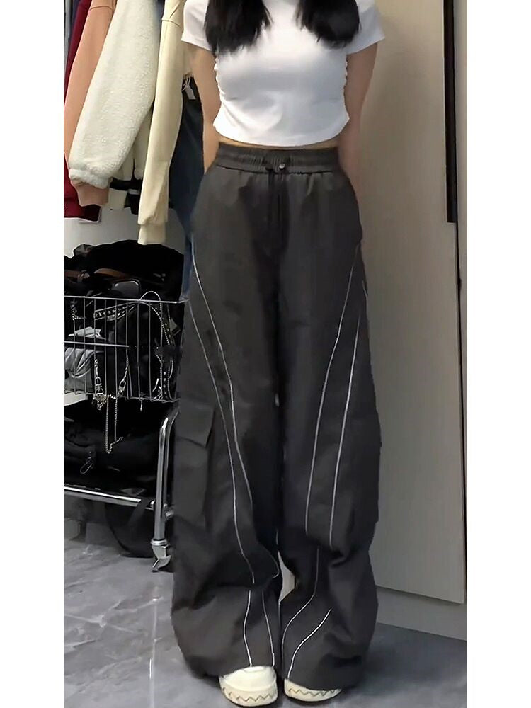 Vintage Cargo Track Pants Women Casual Oversized Y2k Sweatpants Trousers